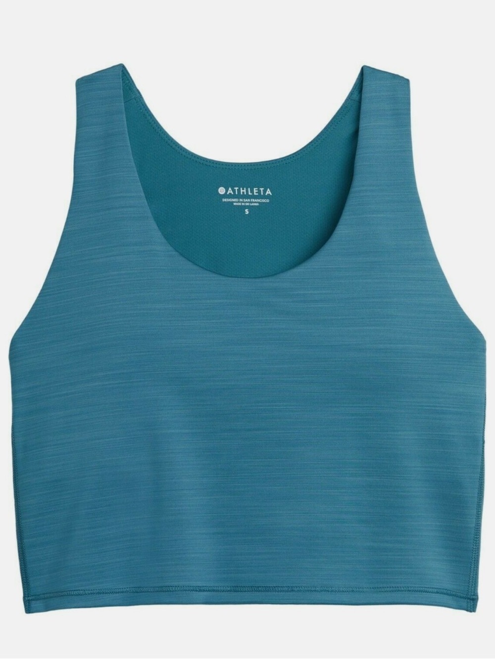 Athleta Ultimate Space Dye Crop Top in Dark Surf Teal Supersonic M